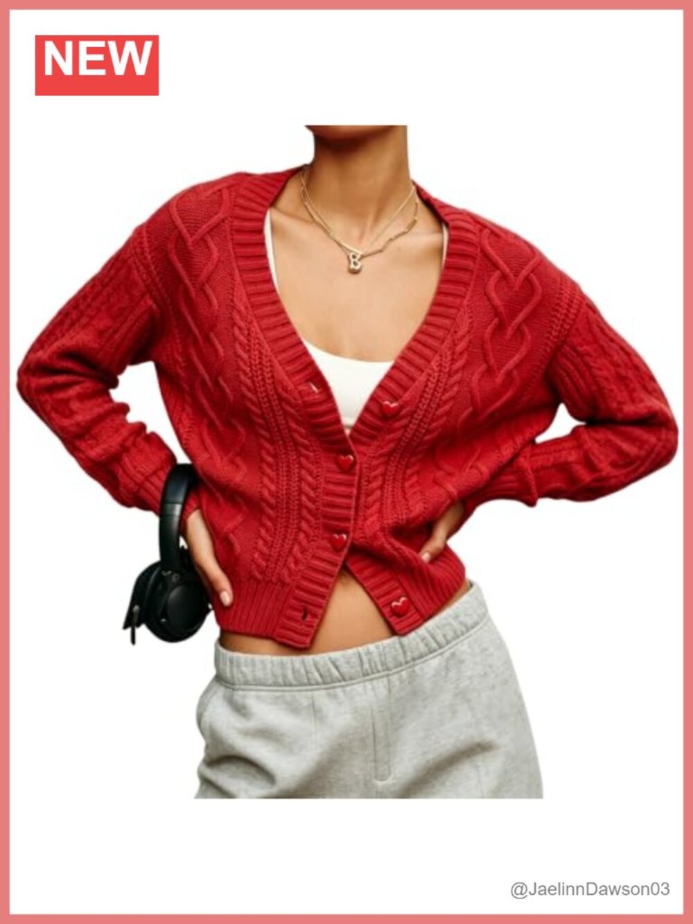 Cable Knit Button Up Cardigan V Neck Long Sleeve Fall Sweater Women's